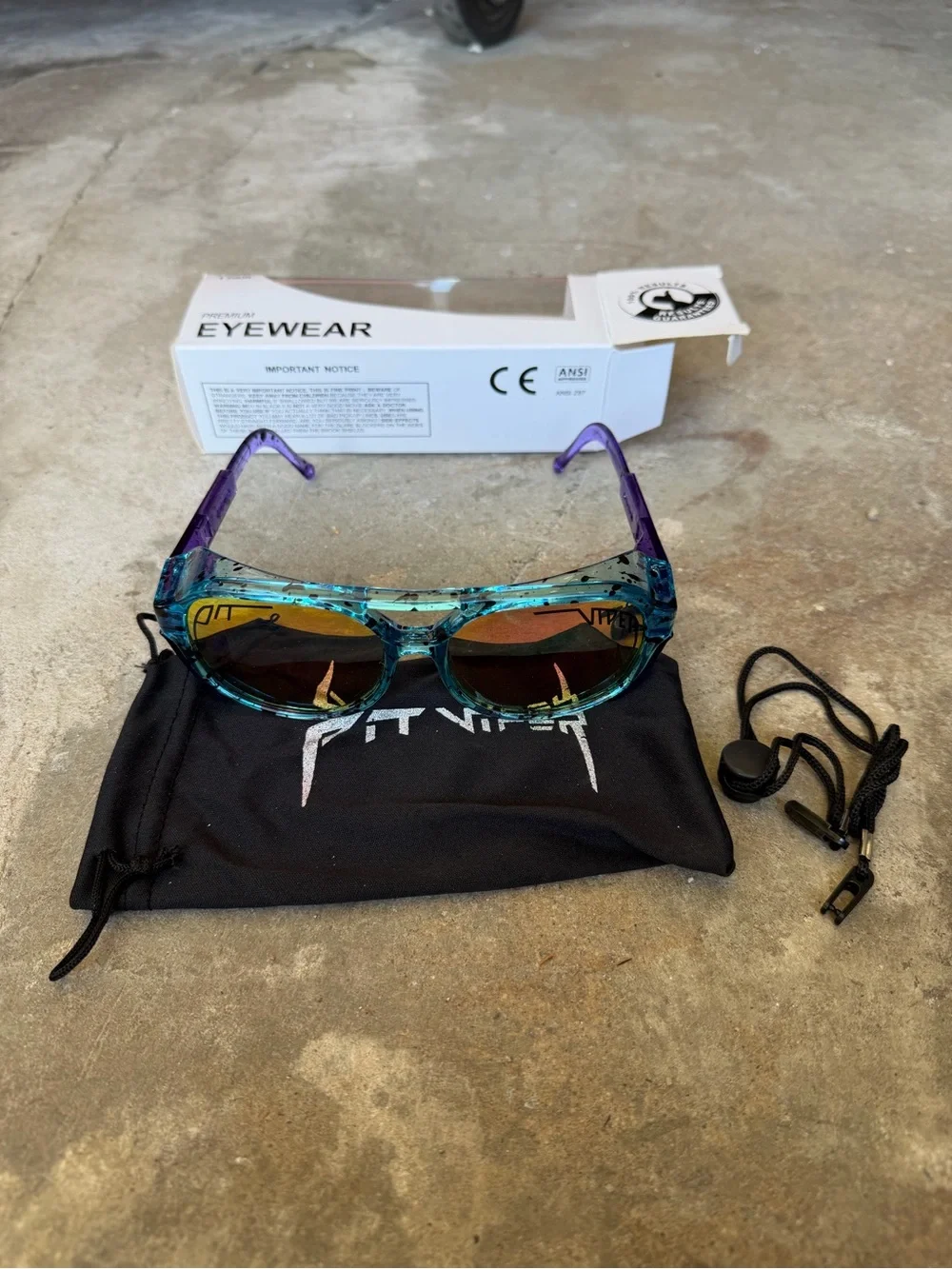 Pit Viper Exciters Sunglasses The Galapagos Sunset Polarized Lens 149mm